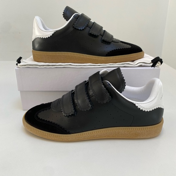 Isabel Marant Beth Sneaker in Black Leather/Gum Sole sz 39 New in Box - Picture 3 of 10